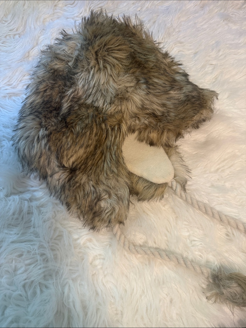 American Eagle Outfitters Brown and Cream Faux Fur Trapper Hat